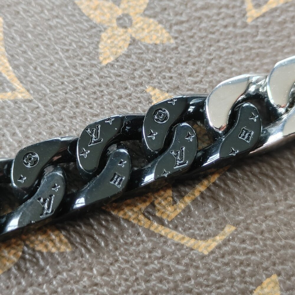Louis Vuitton Black & Silver Cuban bracelet (New) - Picture 3 of 10